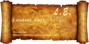 Lendvai Emil névjegykártya