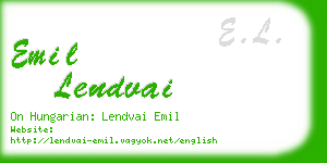 emil lendvai business card